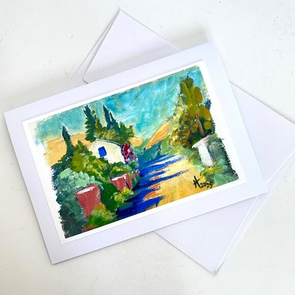 Landscape Painting Art Print 5x7in Blank Greeting Card and Envelope All Occasion - Picture 4 of 4